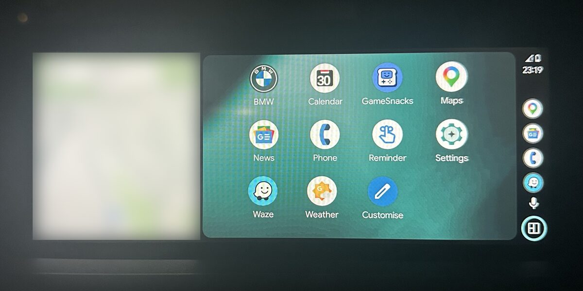 Factory Android Auto on a BMW iDrive screen